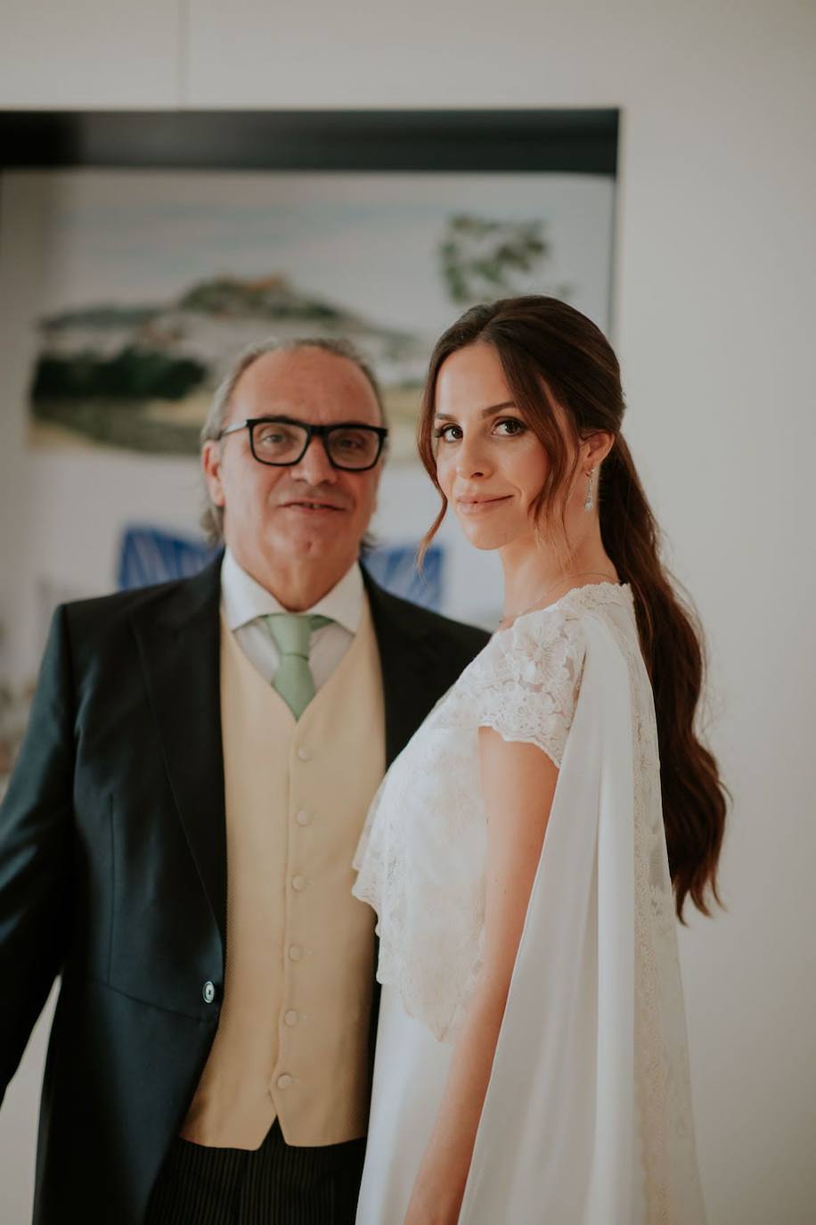 Luis Sendra con su hija, Mar, el día de su boda.