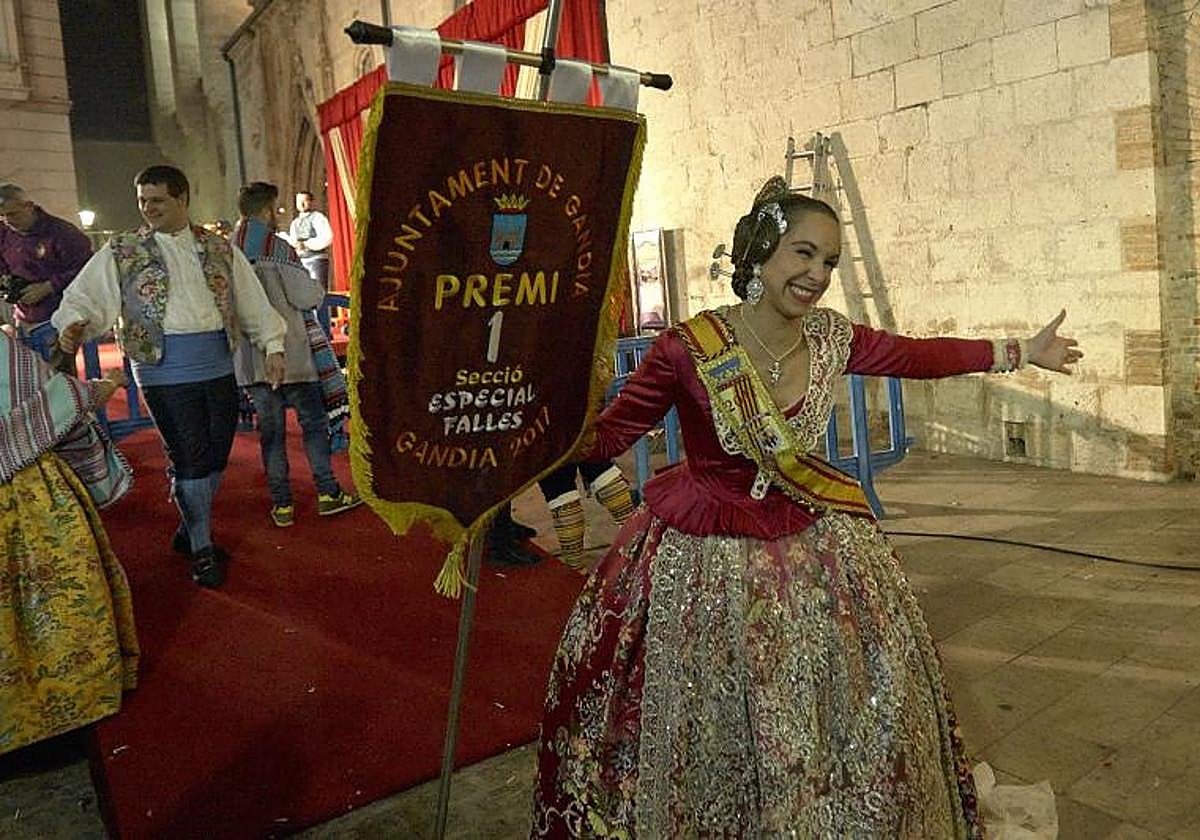 Una fallera de Gandia, en una imagen de archivo.