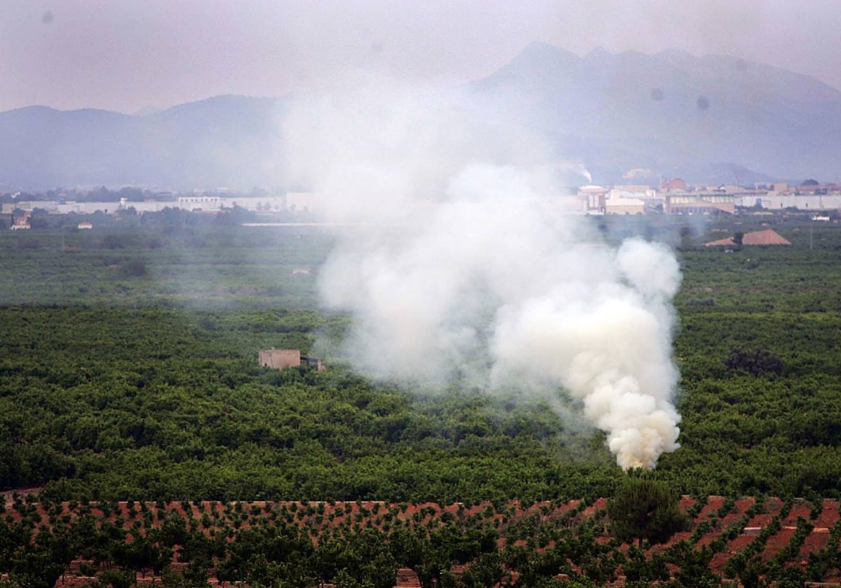 Una quema agrícola.