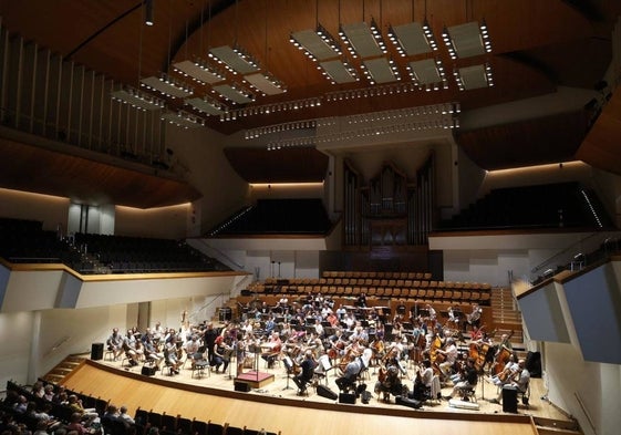 Sala Iturbi del palau de la Música durante las pruebas de audición.