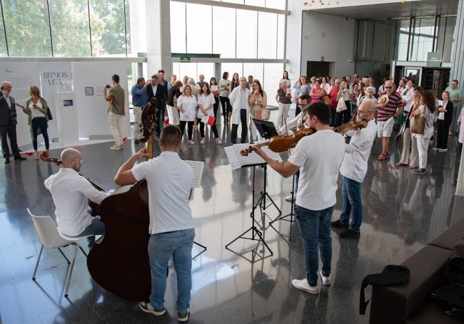 La actuación musical en directo de ADDA Simfònica de Alacant en el Hospital de Dénia.