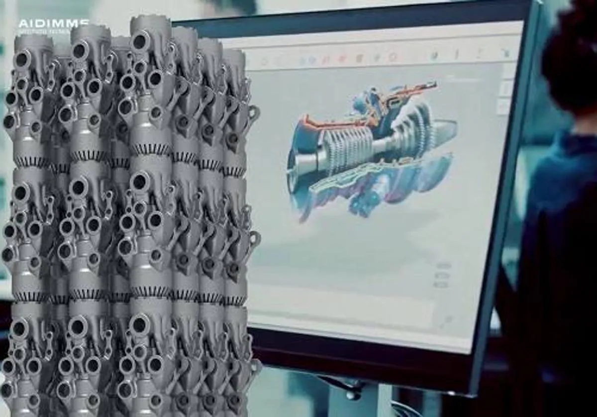 Imagen principal - Piezas de motor fabricadas mediante impresión 3D.