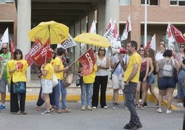 Protesta sindical por los problemas de inicio de curso, el pasado día 14.