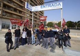 Trabajadores de ITV en una jornada de huelga previa a la reversión.