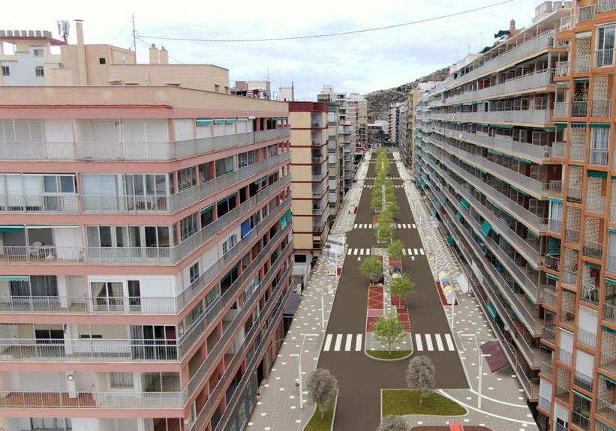 Boceto de las obras en la calle Caminàs.