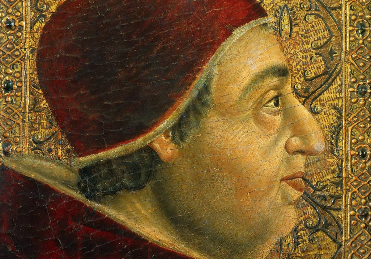 Retrato de Rodrigo de Borgia como Papa Alejandro VI que se conserva en el Vaticano.