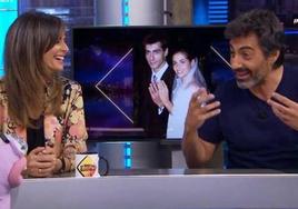 La presentadora Nuria Roca y el escritor Juan del Val en El Hormiguero.