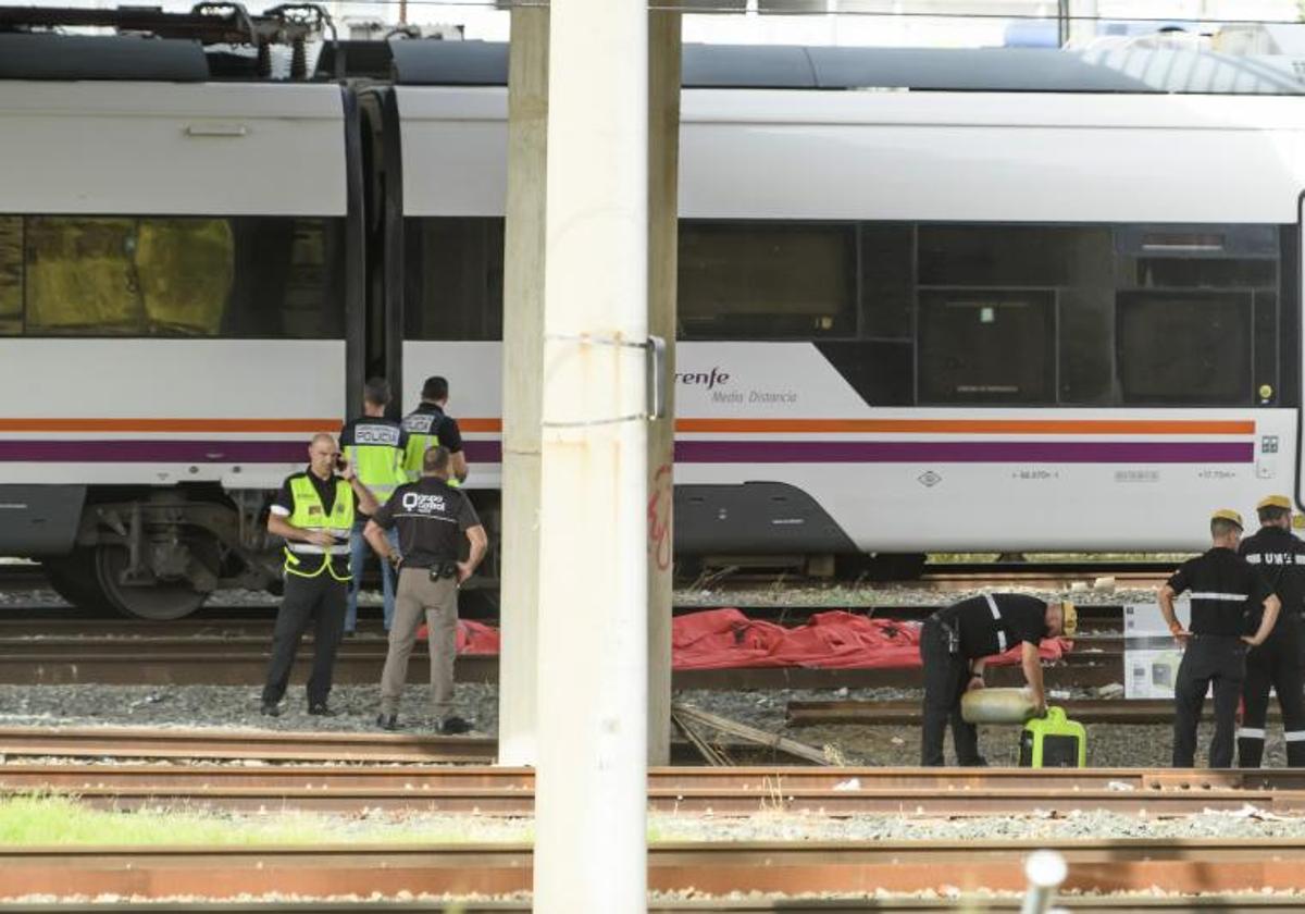 El tren en el que ha aparecido el cuerpo de Álvaro.