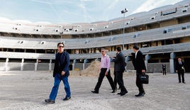 Peter Lim, en la única visita que ha cursado al nuevo estadio del Valencia en la avenida Cortes Valencianas.