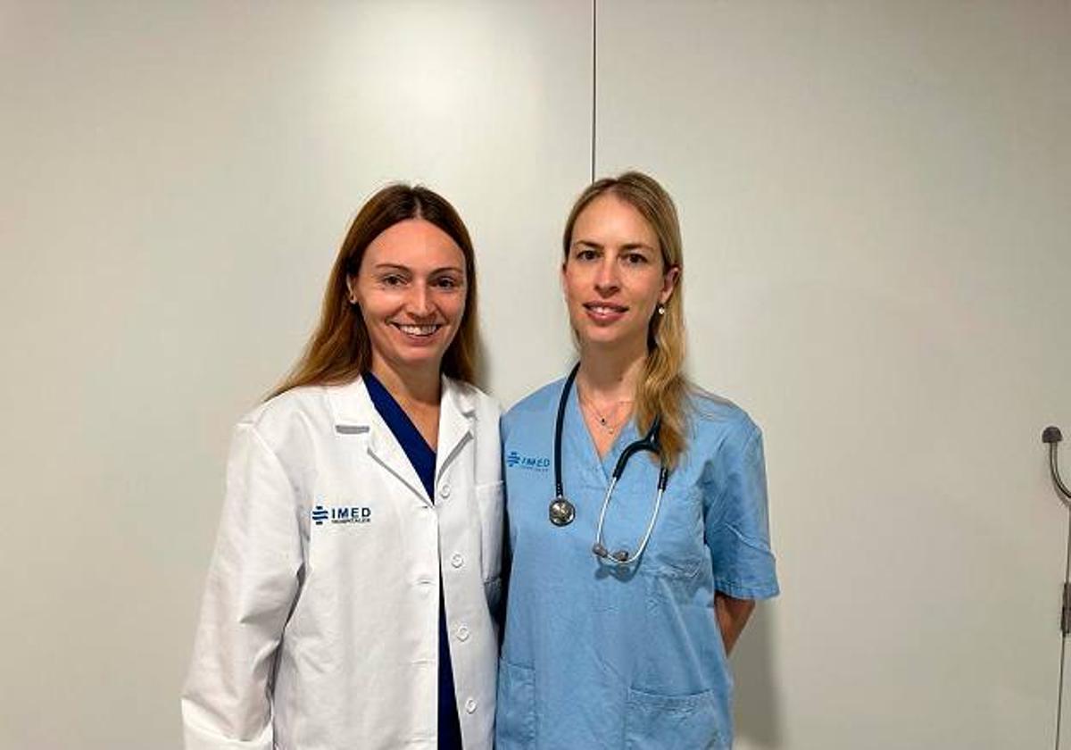 Las especialistas Doctora Natalia Julve y Doctora Rumyana Rosenova, del servicio de pediatría de IMED Valencia