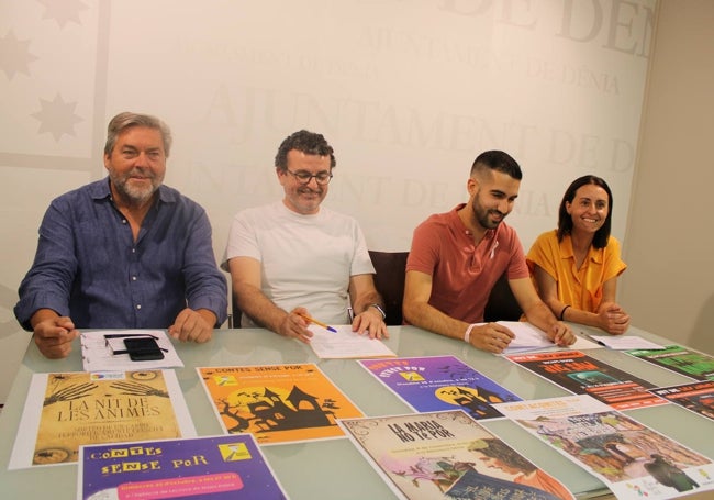 Los ediles en la presentación de la programación de la Nit de les Ànimes.