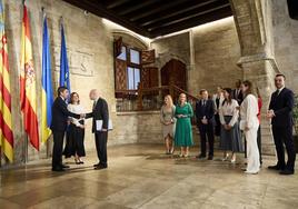 Recepción a los ministros en el Palau de la Generalitat.