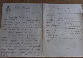 Una de las cartas que la familia Sempere depositó en la Biblioteca Valenciana en 2001 junto con el ahora desaparecido manuscrito de 'Flor de mayo'.