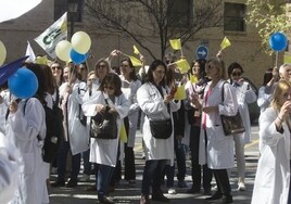 Jornada de huelga de los médicos en abril.