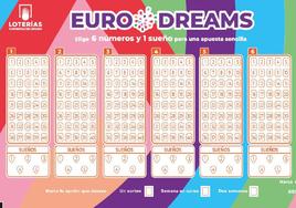 Un boleto de Eurodreams, el nuevo juego de Loterías.