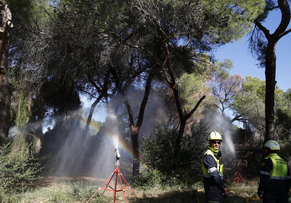 Cañones antiincendios en la Devesa del Saler