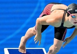 Ángela Martínez durante una competición.