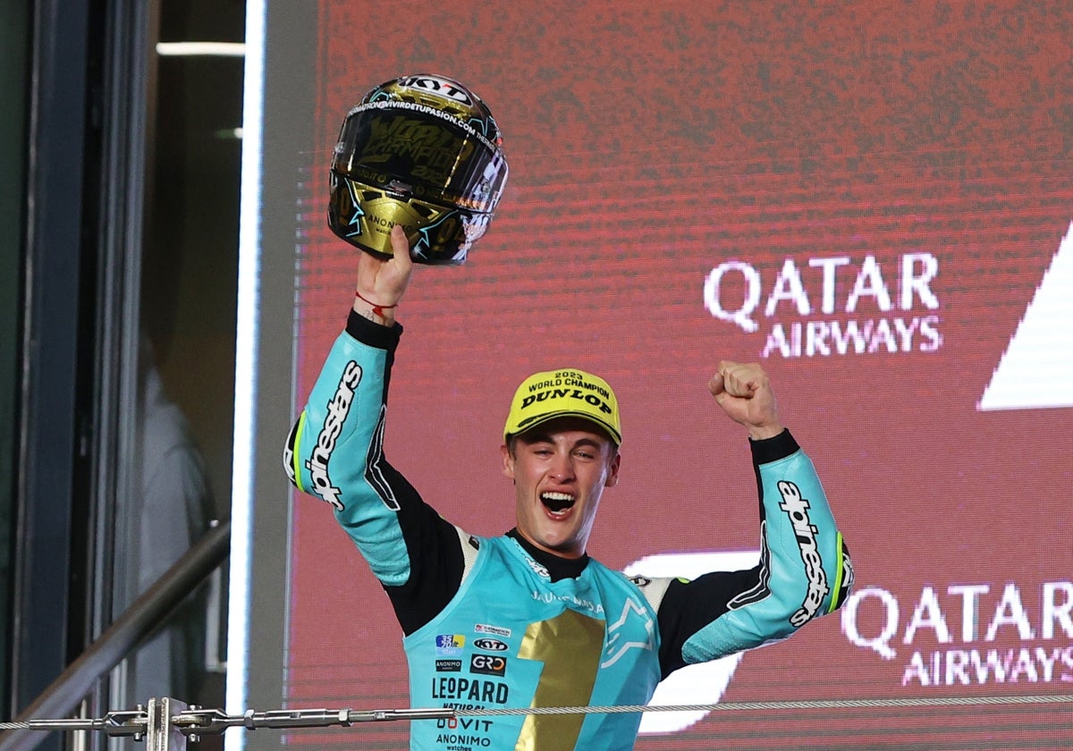 Jaume Masià celebrando el campeonato del mundo.