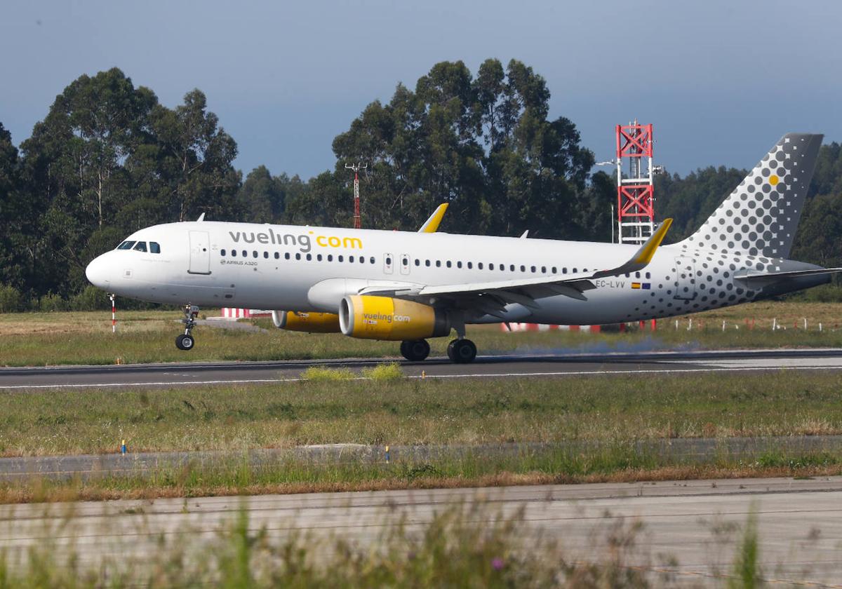 Un avión de Vueling en el aeropuerto