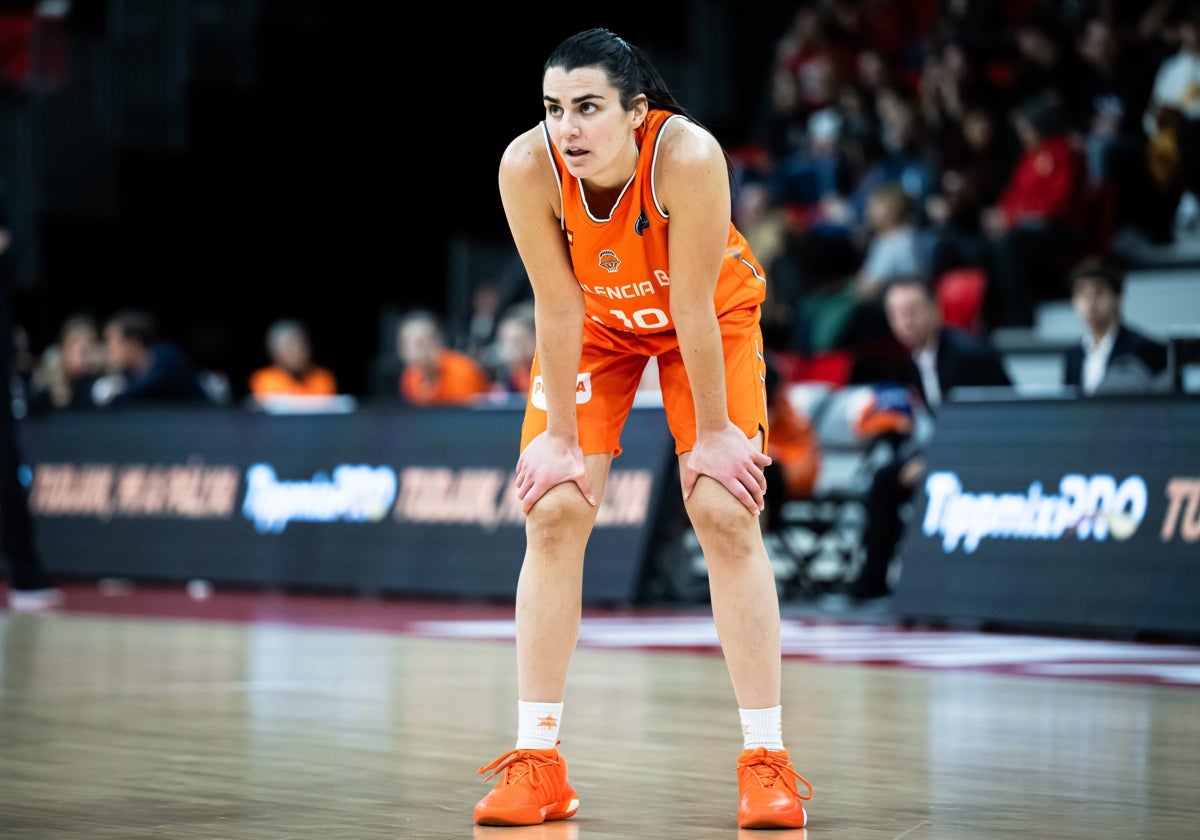 Leticia Romero durante el partido de ayer.