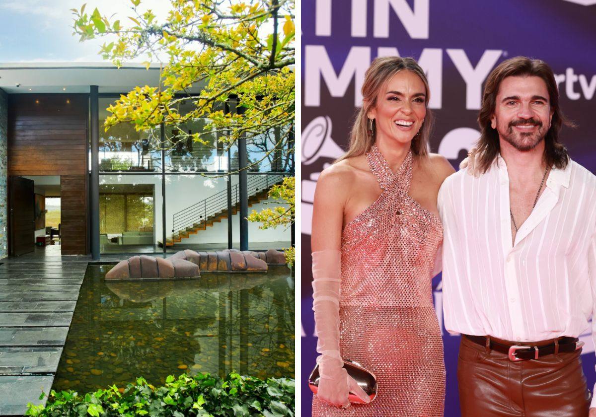 El cantante Juanes junto a su mujer Karen Martínez antes de la ceremonia de los Latin Grammy 2023 en Sevilla y su casa.