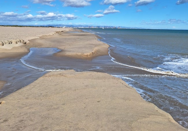 Playa de la Garrofera, a comienzos de este mes.