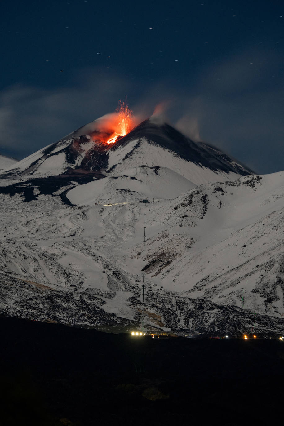 La llamativa erupción del volcán Etna