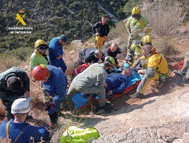 Servicios de emergencias en el rescate.