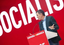 El presidente Pedro Sánchez en un acto del PSOE.