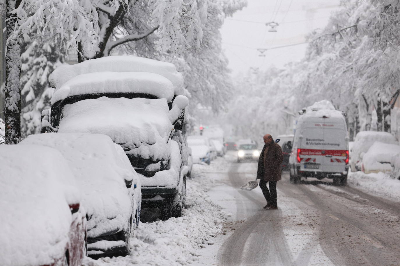 Múnich, sepultada bajo la nieve