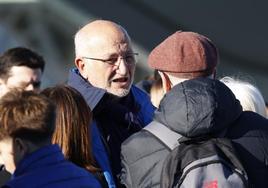 Juan Roig, en la meta del Maratón.