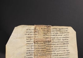 Fragmento del manuscrito del siglo XI hallado en la Biblioteca Histórica de la Universitat de València.