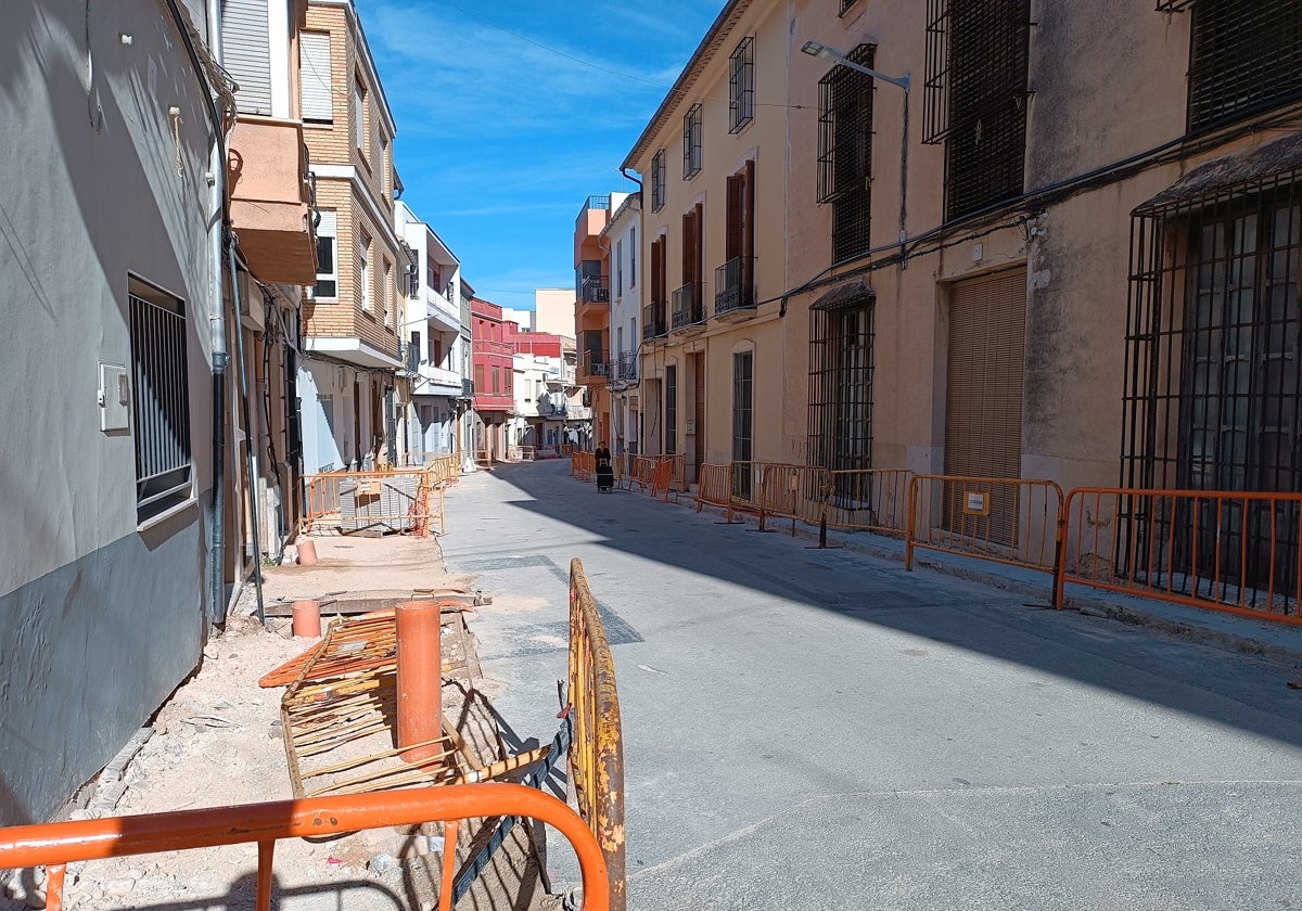 Obras paralizadas en la calle Sant Miquel.