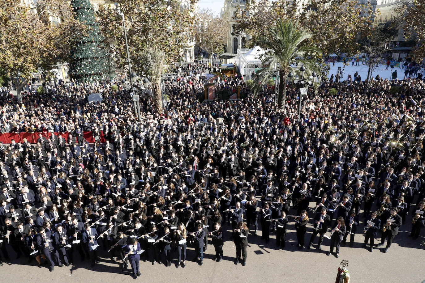 Fotos del homenaje al Maestro Serrano de una veintena de bandas valencianas