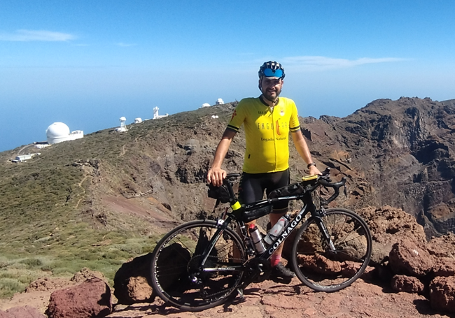 Miguel Ángel en el Roque de los Muchachos.