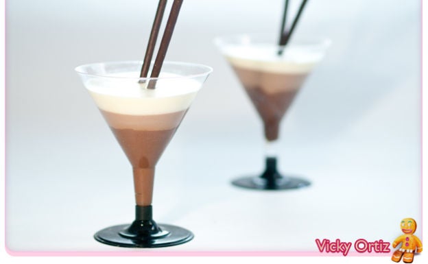 Cocina con Vicky: Tarta tres chocolates en vasitos de Martini