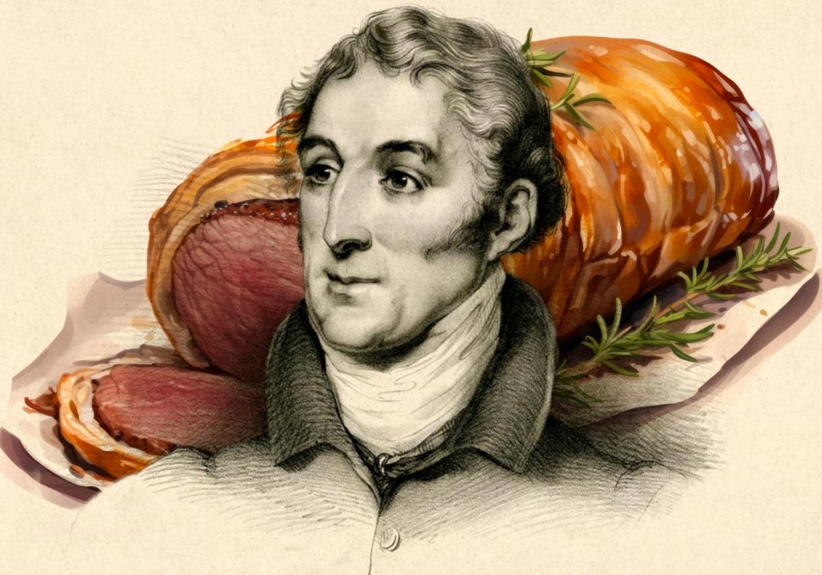 p Grabado con retrato del duque de Wellington (1829) e ilustración de solomillo.