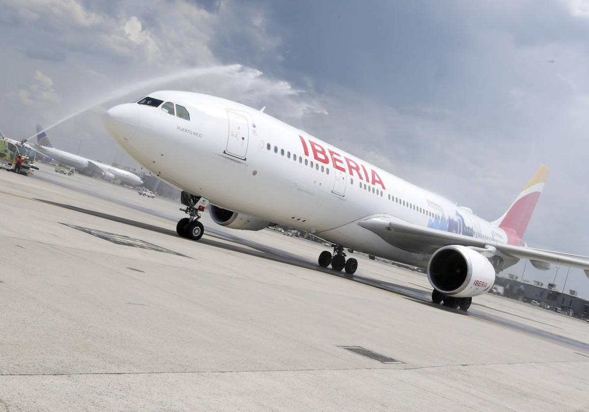 Un Airbus A330-200 de la aerolínea española Iberia.