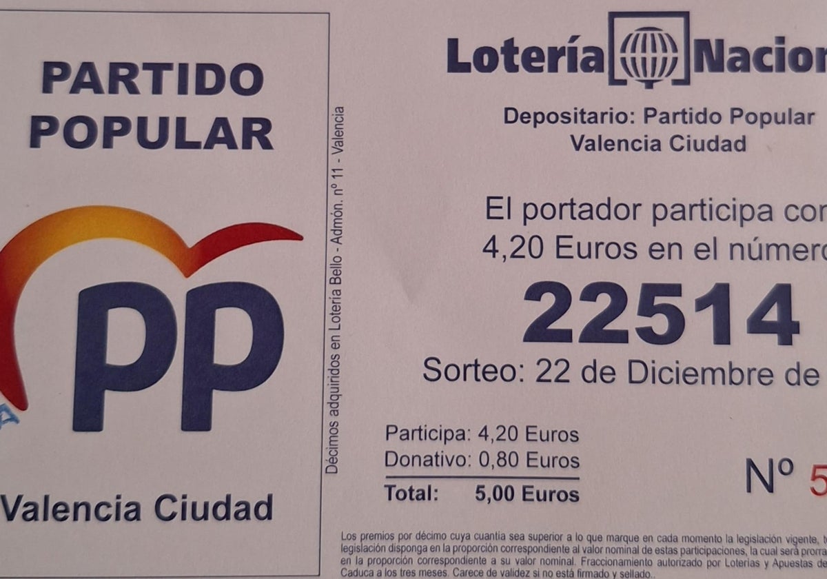 La lotería de Catalá reparte 165.000 euros en Valencia