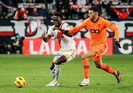 Selim Amallah, durante el último partido del Valencia ante el Rayo Vallecano.