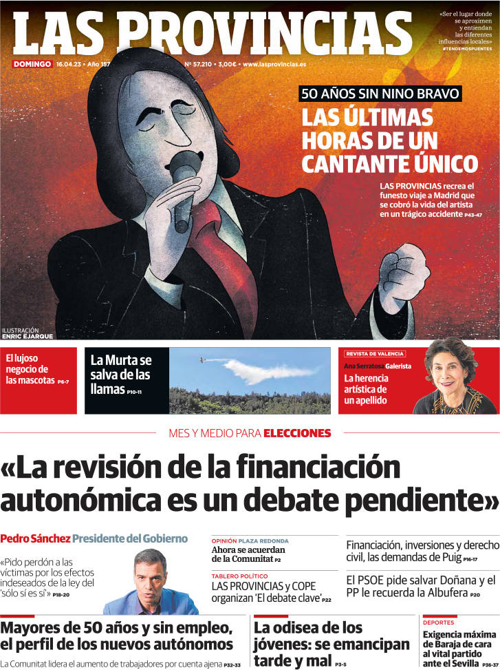 Portada de LAS PROVINCIAS publicada el 16 de abril de 2023