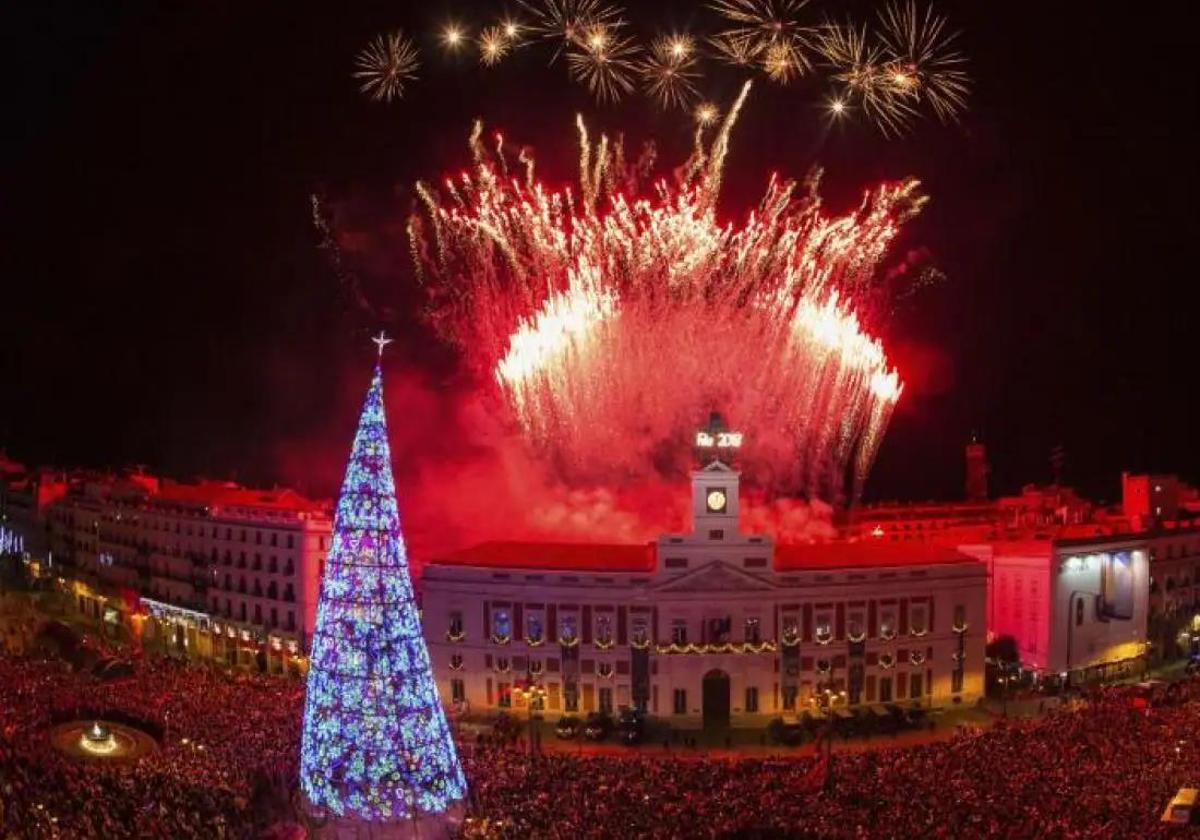 Nochevieja en la Puerta del Sol.