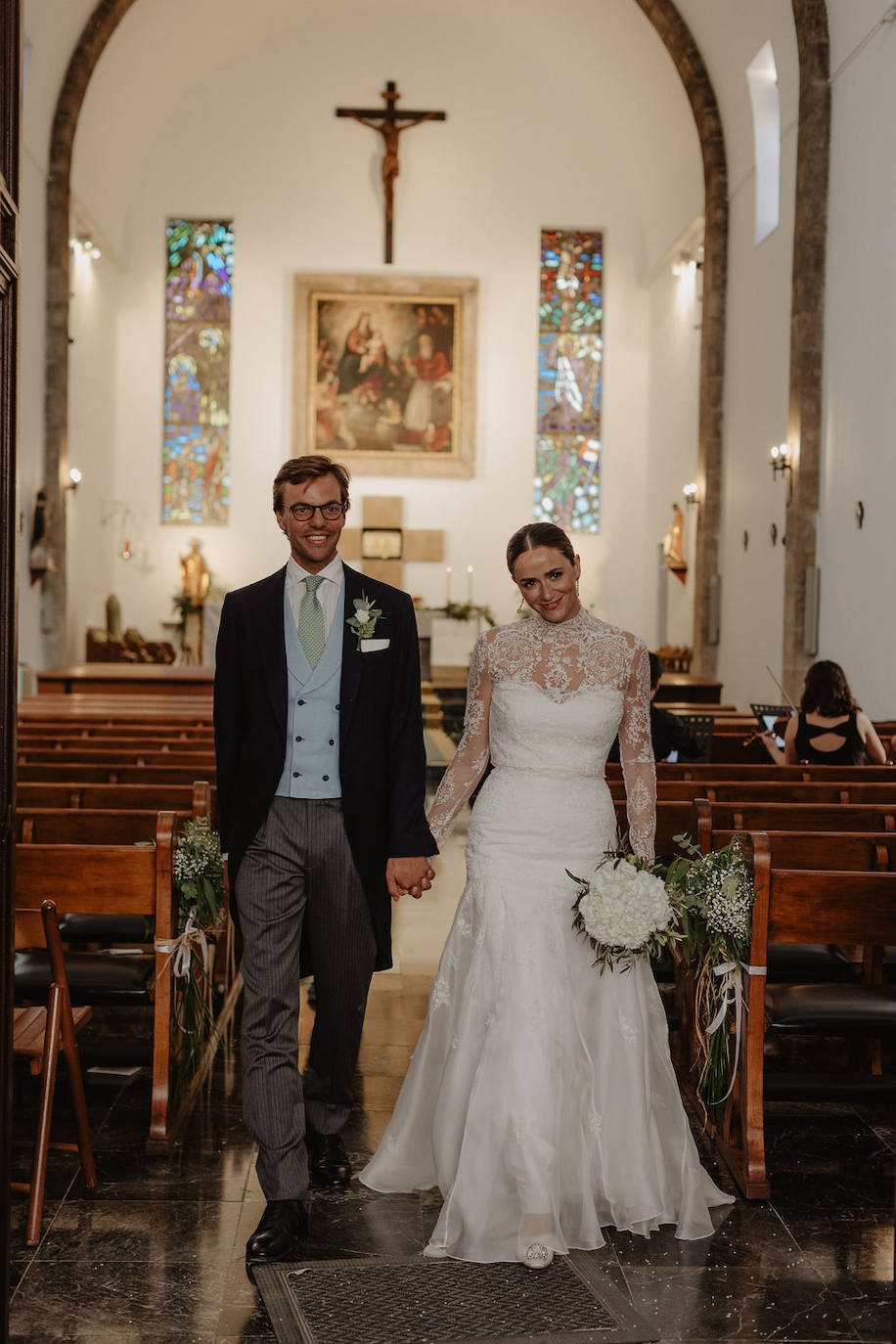 Paloma Vallés y Lorenzo Piccolomini, en su boda en Xàbia, donde congregaron a 300 invitados llegados de todo el mundo. 