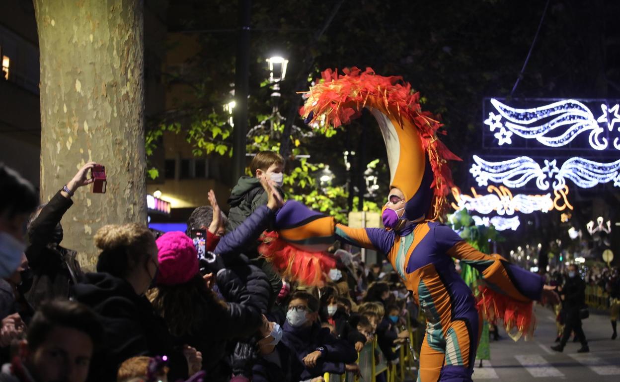 Animación en la cabalgata de Reyes de 2022. 