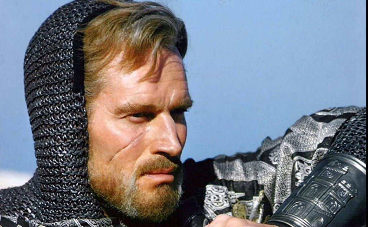 Charlton Heston, caracterizado como el Cid Campeador. 