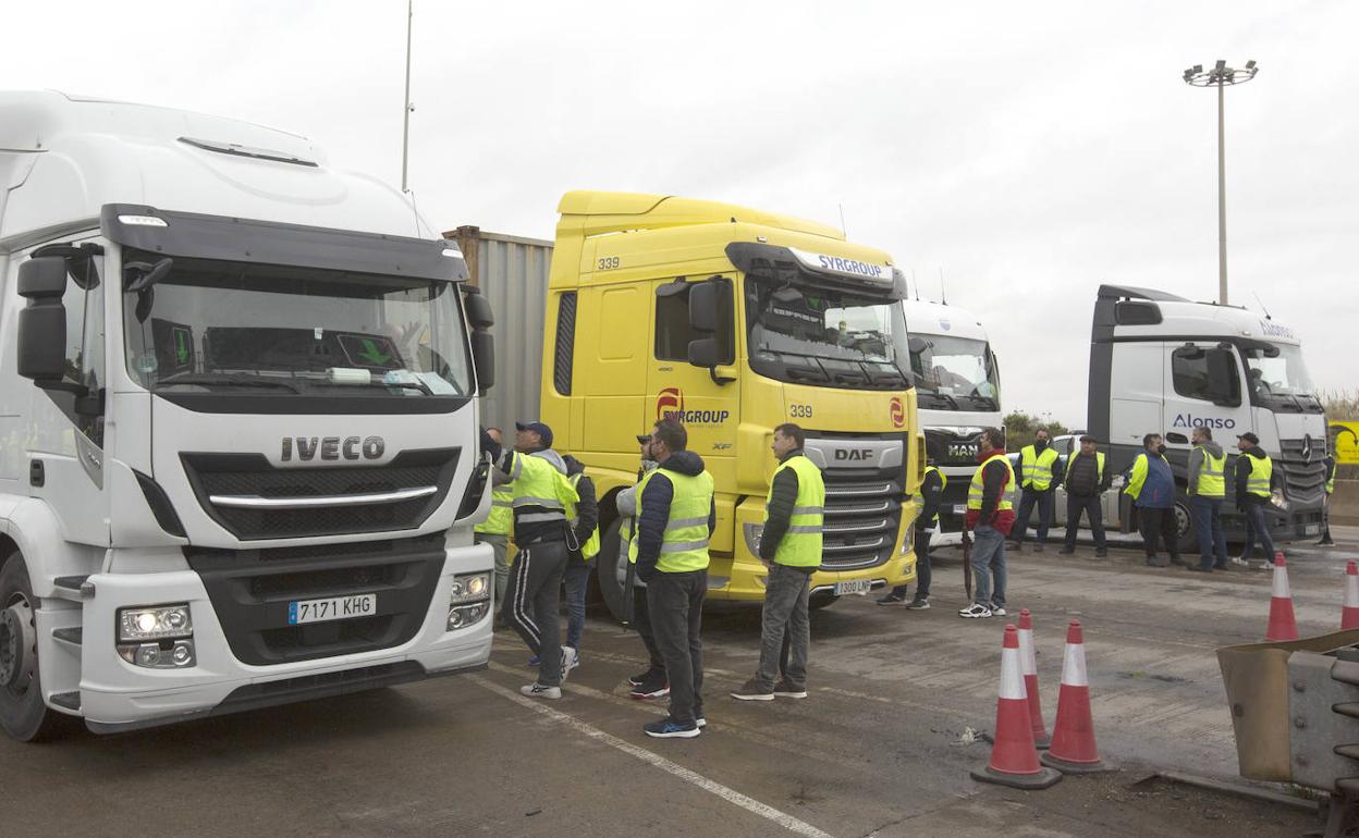 Concentración de transportistas en Valencia. 