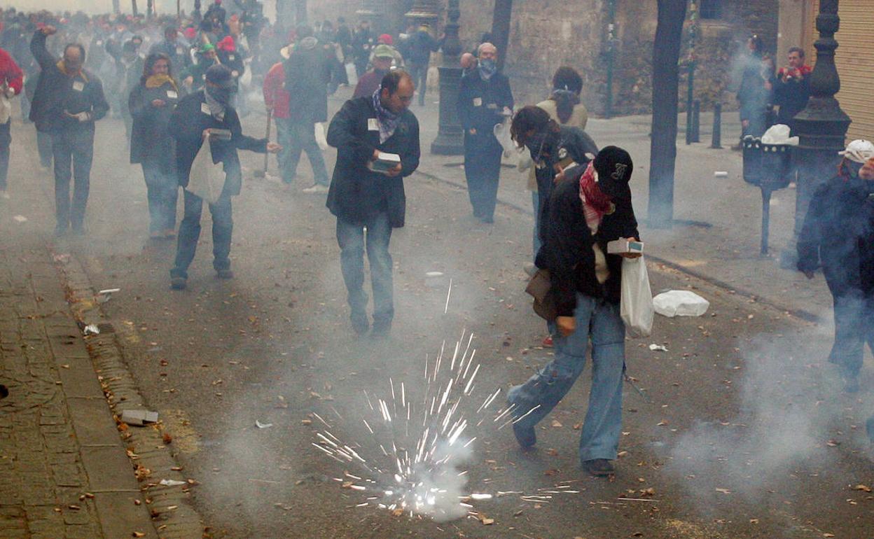 Celebración de una despertà de Fallas. 