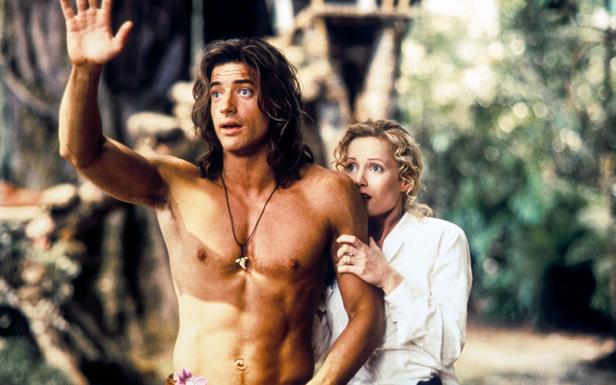 Brendan Fraser y Leslie Mann en 'George de la Jungla' (1997).