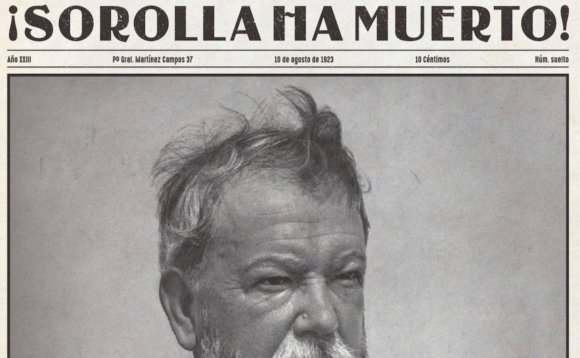 La exposición crea una especie de periódico con textos e imágenes de la época en la que falleció el pintor valenciano. 