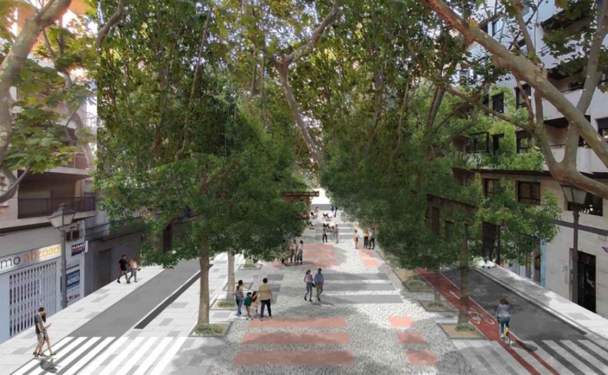 Así quedará el paseo Gregori Maians de Oliva con la reforma de 1,2 millones
